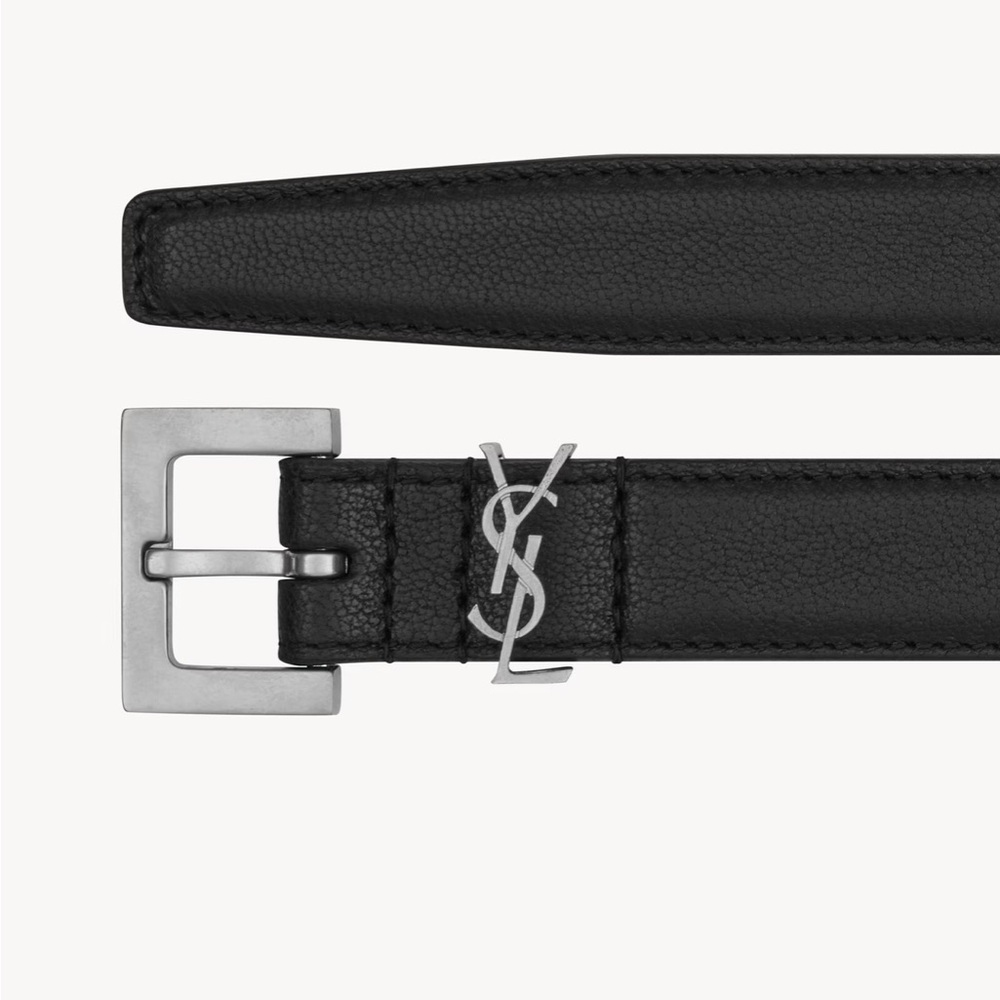 Yves Saint Laurent Black Leather Belt
